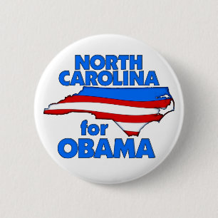 Bóton Redondo 5.08cm North Carolina para o botão de Obama
