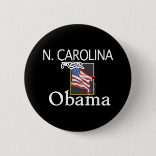 Bóton Redondo 5.08cm North Carolina para o botão de Obama