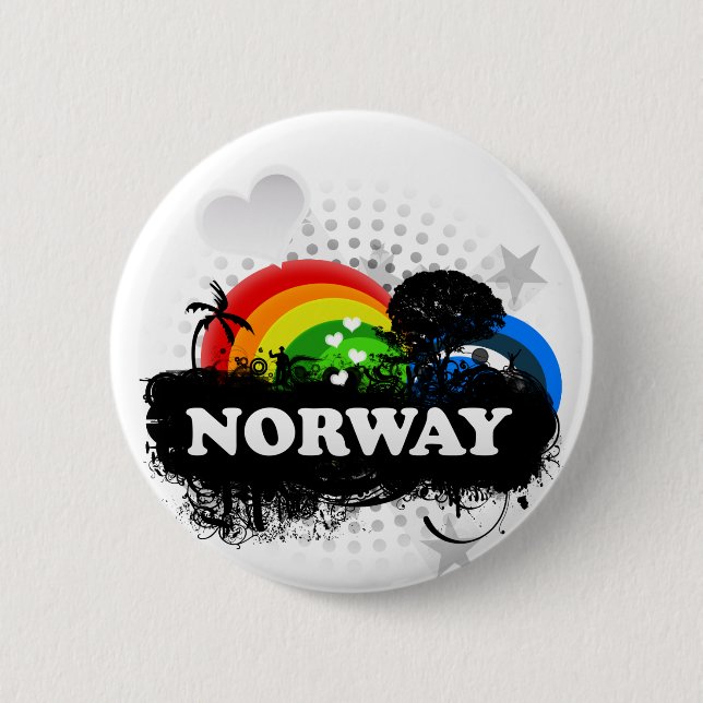 Bóton Redondo 5.08cm Noruega frutado bonito (Frente)