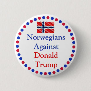 Bóton Redondo 5.08cm Noruegueses contra Donald Trump Button