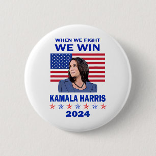 Bóton Redondo 5.08cm Nós Lutamos Nós Vencemos - Kamala Harris 2024