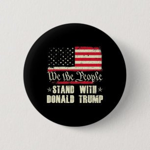 Bóton Redondo 5.08cm Nós, O Povo, Apoiamos Donald Trump Bandeira Americ