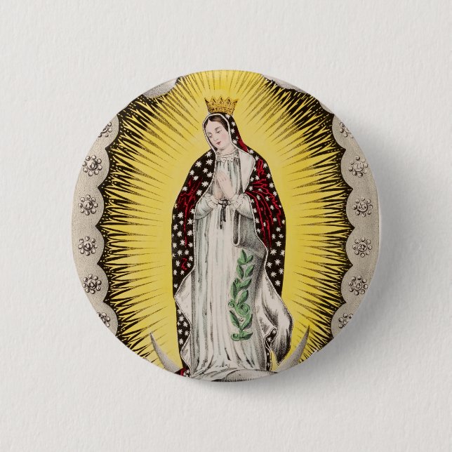 Bóton Redondo 5.08cm Nossa Senhora de Guadalupe (Frente)