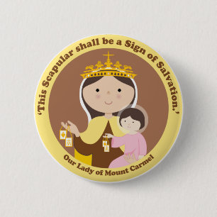 Bóton Redondo 5.08cm Nossa senhora de Monte Carmelo