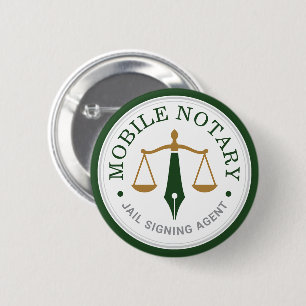 Bóton Redondo 5.08cm Notário Móvel Personalizado Assinatura Legal Verde