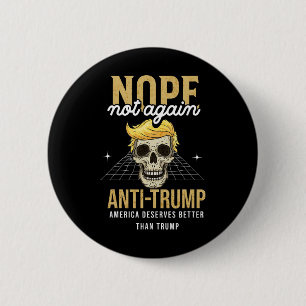 Bóton Redondo 5.08cm Novamente Anti-Trump 2024