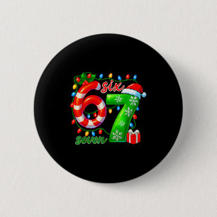 Bóton Redondo 5.08cm Número 67 Meme Retro Papai Noel 6 7 Festa Six Seve