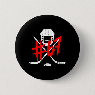 Bóton Redondo 5.08cm Número da Camisa Vintage Hockey 67