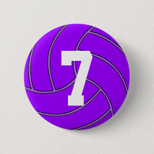 Bóton Redondo 5.08cm Número do jérsei do voleibol ou Pin roxo das
