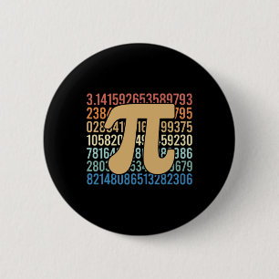 Bóton Redondo 5.08cm Números da Equação Matemática Retro Pi-Day do Prof