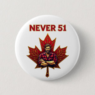 Bóton Redondo 5.08cm Nunca 51, Canada Flag Maple Leaf, Canadian Man,