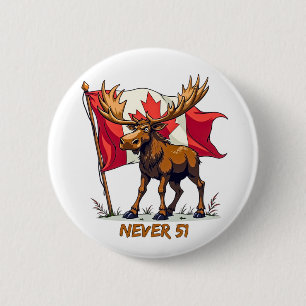 Bóton Redondo 5.08cm Nunca 51, Moose, Folha de Maple de Sinalizador Can