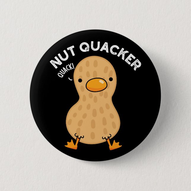 Bóton Redondo 5.08cm Nut Quacker Funny Peanut Puns Dardo BG (Frente)