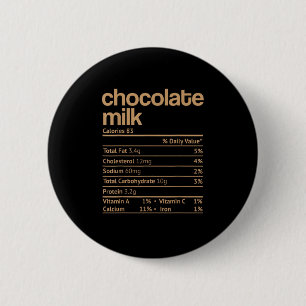 Bóton Redondo 5.08cm Nutrição de Chocolate Leite Fatos Engraçados Ação