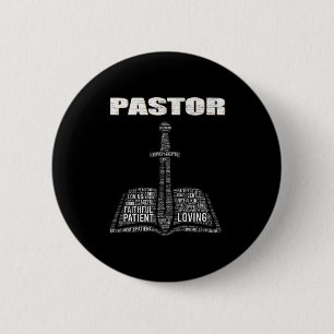 Bóton Redondo 5.08cm Nuvem de palavras do ministro cristão Igreja Pasto