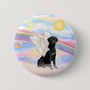 Bóton Redondo 5.08cm Nuvens - Anjo Preto Labrador Retriever