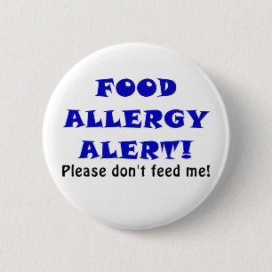 Bóton Redondo 5.08cm O alerta da alergia de comida por favor não me