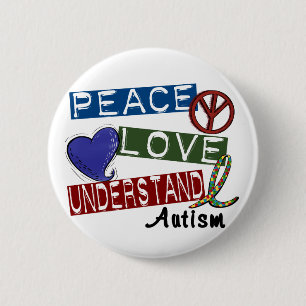 Bóton Redondo 5.08cm O AMOR da PAZ COMPREENDE t-shirt do autismo