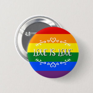Bóton Redondo 5.08cm O Amor é Amor Arco-íris LGBTQ Orgulho Botão