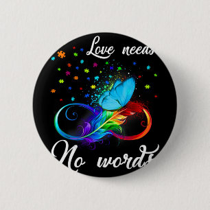 Bóton Redondo 5.08cm O Amor Não Precisa de Palavras Puzzle Conscientiza