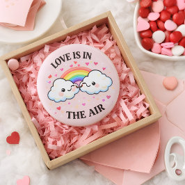 Bóton Redondo 5.08cm O Amor no Ar Botão de Pino — Dia dos Namorados 