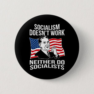 Bóton Redondo 5.08cm O Antisocialismo Não Funciona Socialistas Capitali