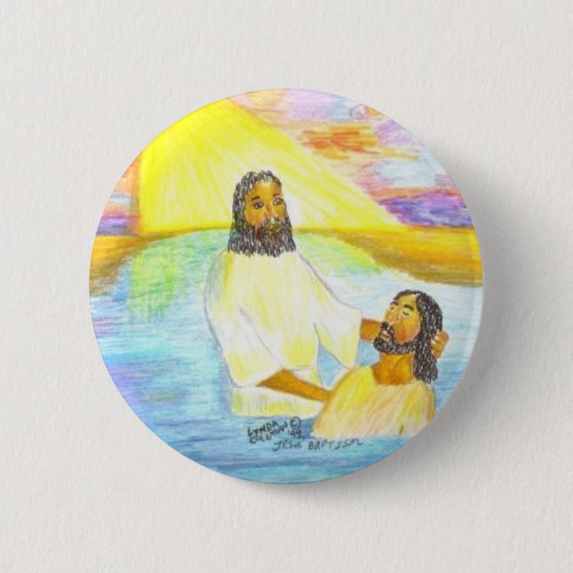 Bóton Redondo 5.08cm O baptismo de Jesus (Frente)