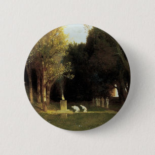Bóton Redondo 5.08cm O Bosque Sagrado por Arnold Bocklin, Arte Antiga