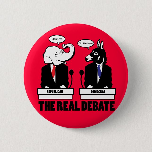 Bóton Redondo 5.08cm O botão real do debate (Frente)
