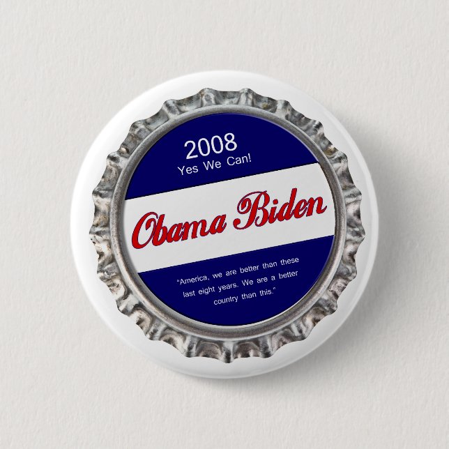 Bóton Redondo 5.08cm o bottlecap obama biden (Frente)