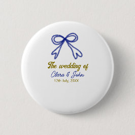 Bóton Redondo 5.08cm O casamento do casal marinho azul de ouro