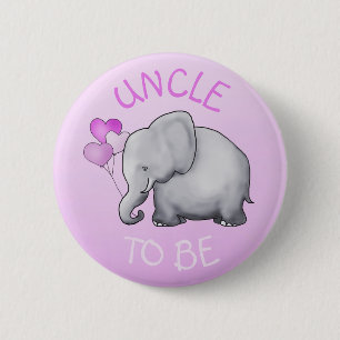Bóton Redondo 5.08cm O chá de fraldas bonito cor-de-rosa do elefante