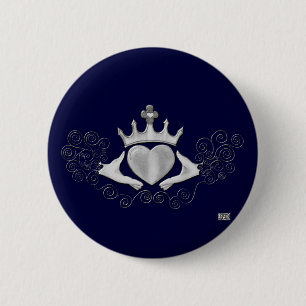 Bóton Redondo 5.08cm O Claddagh (prata)