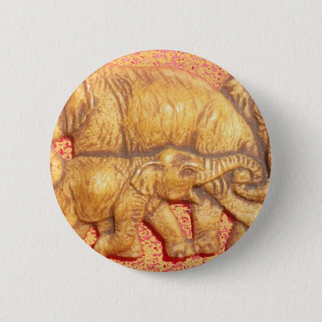 Bóton Redondo 5.08cm O Coração da Herda: Retrato da Família Elefante (Frente)