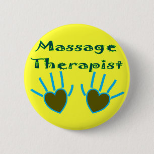 Bóton Redondo 5.08cm O coração do terapeuta da massagem entrega
