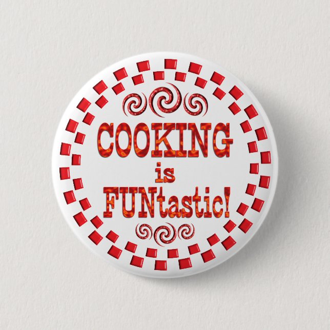 Bóton Redondo 5.08cm O cozinhar é FUNtastic (Frente)