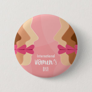 Bóton Redondo 5.08cm o dia das mulheres internacionais cor-de-rosa