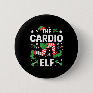 Bóton Redondo 5.08cm O Elfo Cardio Engraçado Treino de Natal Academia F