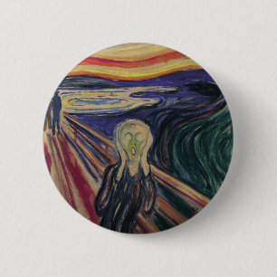 Bóton Redondo 5.08cm O Gritar de Edvard Munch, expressionismo venenoso