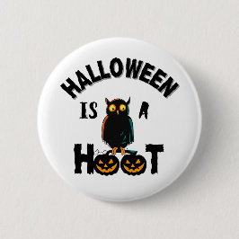 Bóton Redondo 5.08cm O Halloween é a estação Hoot