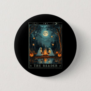 Bóton Redondo 5.08cm O Leitor Bookish Cute Spooky Ghost Reading Book