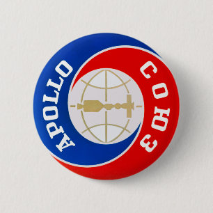 Bóton Redondo 5.08cm O logotipo da missão de Apollo-Soyuz