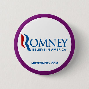 Bóton Redondo 5.08cm O logotipo de Mitt Romney acredita na beira do