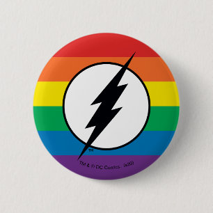 Bóton Redondo 5.08cm O logotipo Flash Rainbow