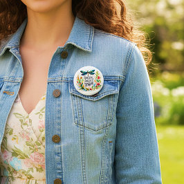 Bóton Redondo 5.08cm O Magia da Primavera floral