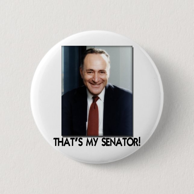 Bóton Redondo 5.08cm O mandril Schumer, de que é meu senador! (Frente)