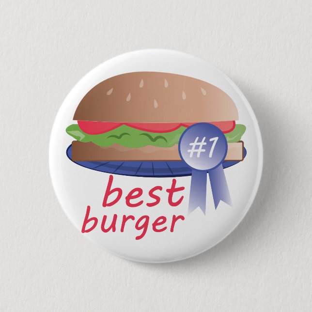 Bóton Redondo 5.08cm O melhor hamburguer (Frente)