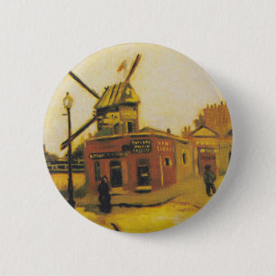 Bóton Redondo 5.08cm O moinho de vento de Galette por Vincent van Gogh