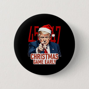 Bóton Redondo 5.08cm O Natal Chegou Engraçado O Donald Trump Papais noe