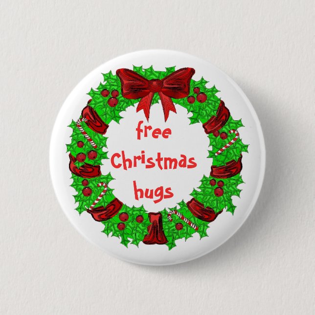 Bóton Redondo 5.08cm o Natal livre abraça o botão (Frente)